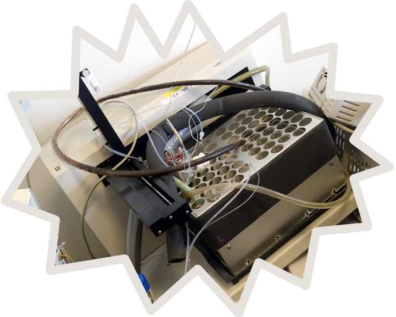 photo of old unusable lab equipment, with ragged edges